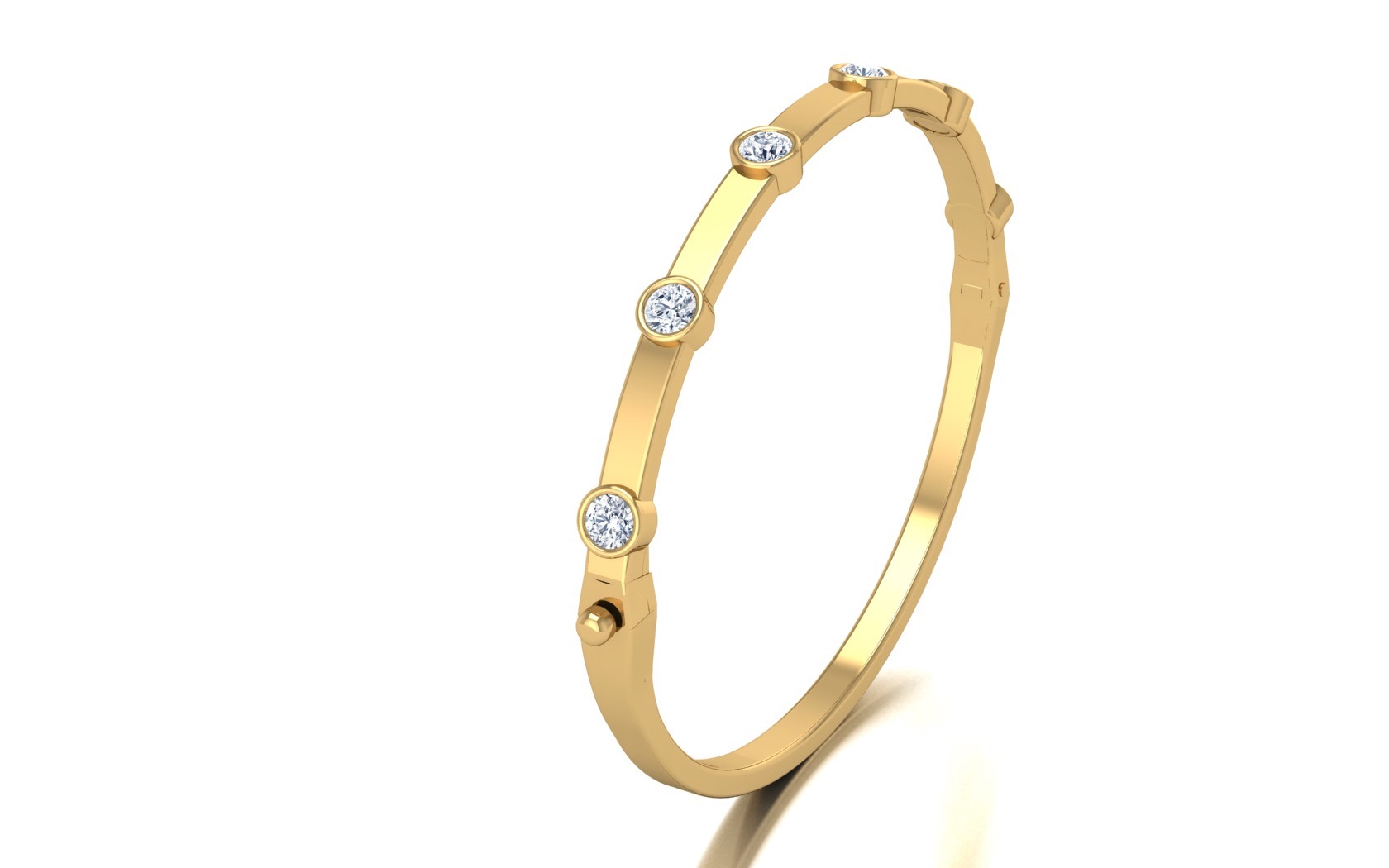 Bezel-set diamond bangle