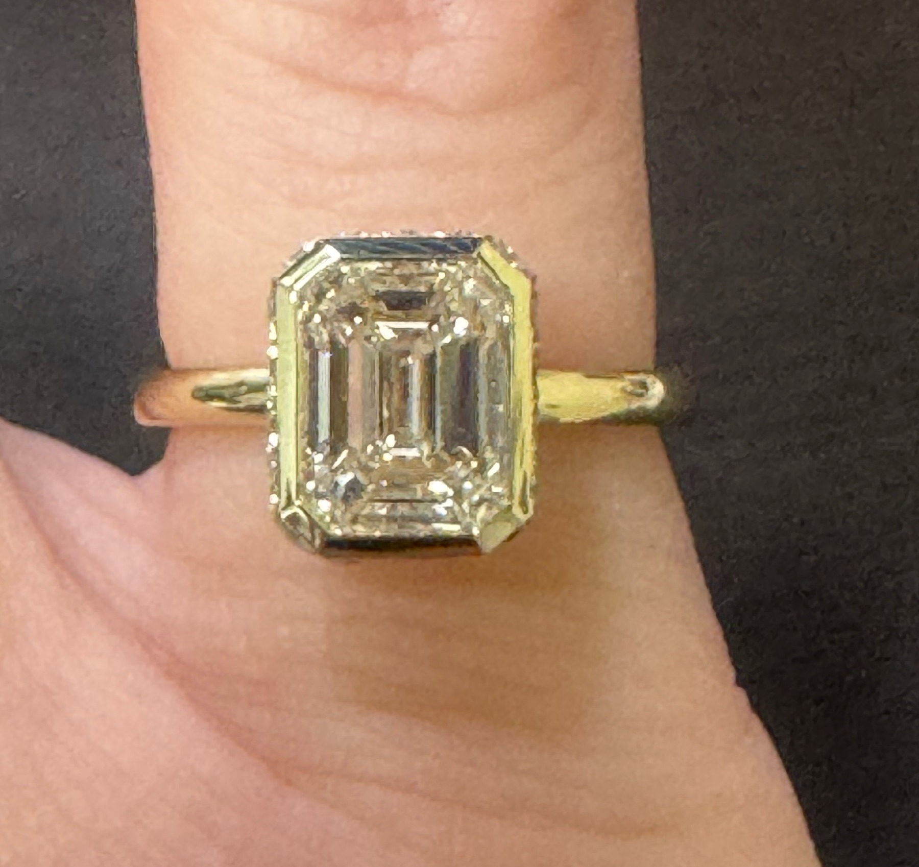 Emerald-cut solitaire